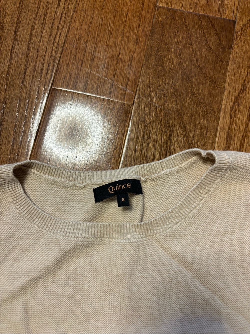 Quince Lightweight Cotton Cashmere Link-Stitch Dolman Sweater small - Picture 3 of 4